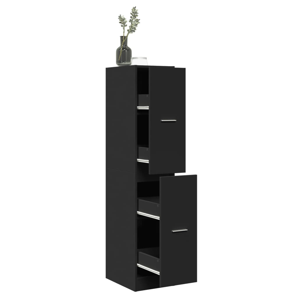 Apothecary Cabinet Black 30x41x144.5 cm Wood Material