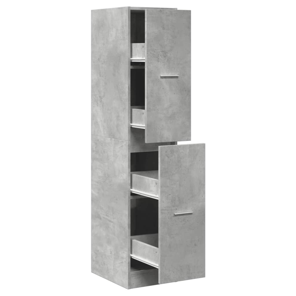 Apothecary Cabinet Concrete Grey 30x41x144.5 cm Wood Material