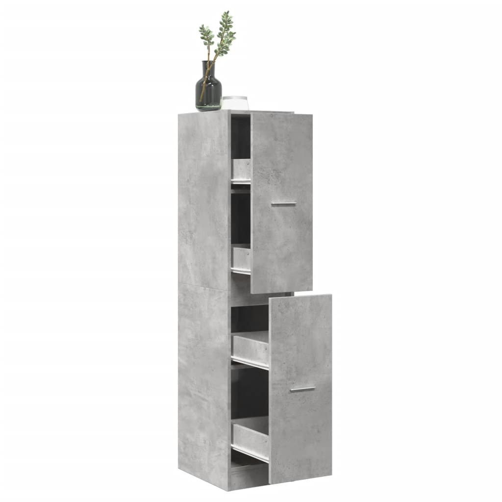 Apothecary Cabinet Concrete Grey 30x41x144.5 cm Wood Material