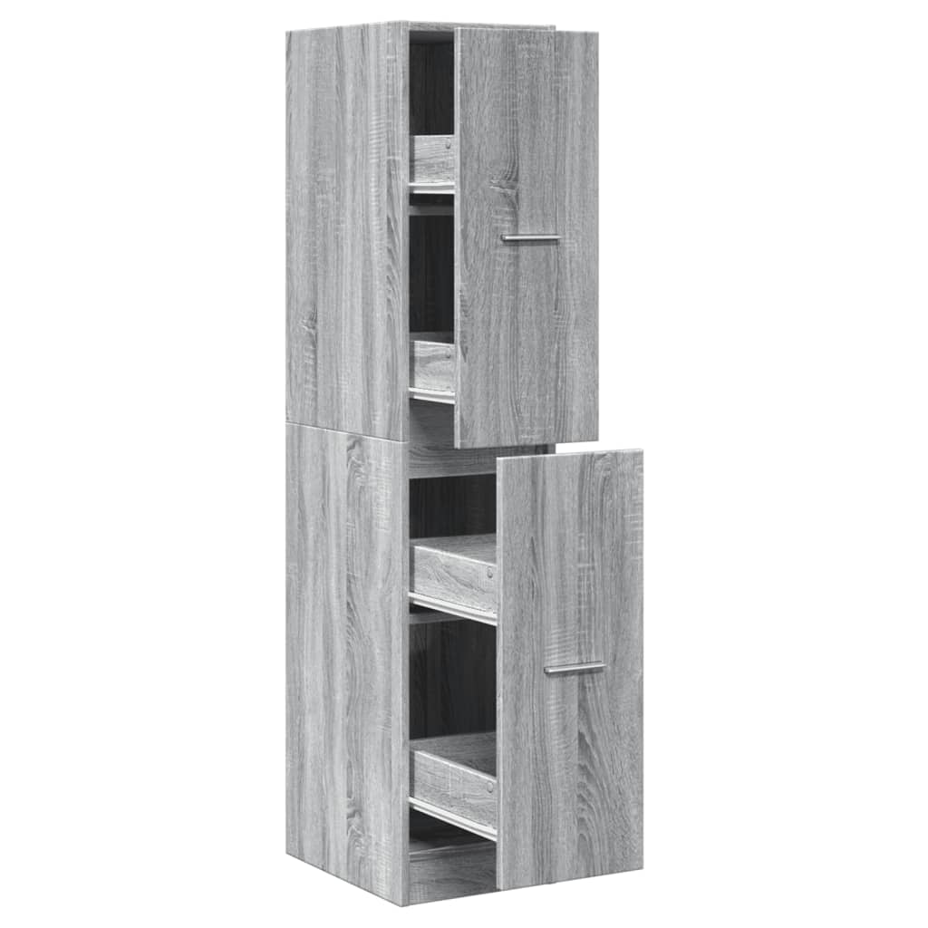 Apothecary Cabinet Gray Sonoma 30x41x144.5 cm Wood Material