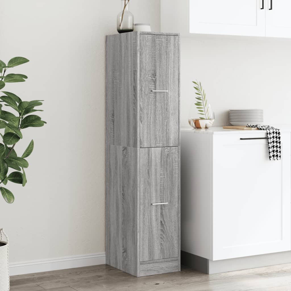 Apothecary Cabinet Gray Sonoma 30x41x144.5 cm Wood Material