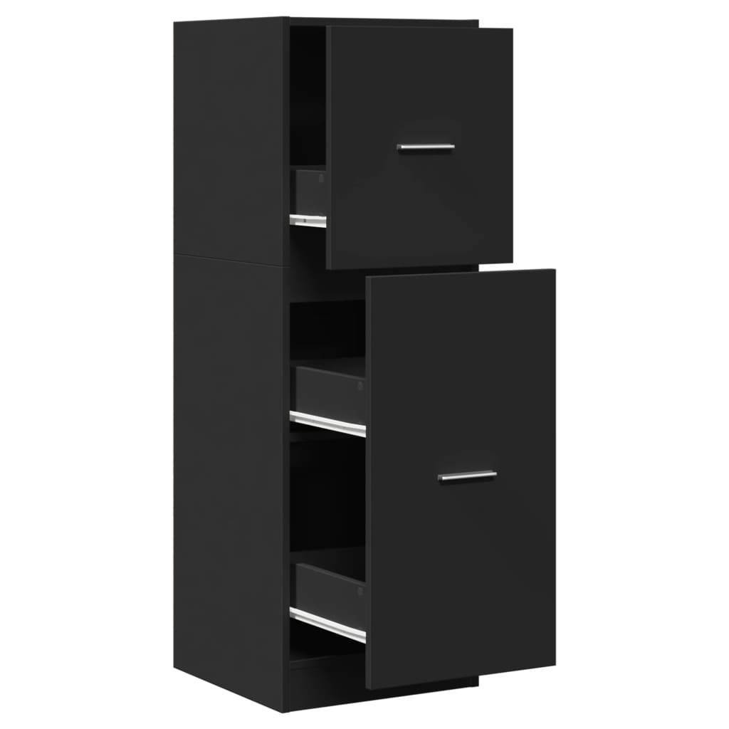 Apothecary Cabinet Black 40x41x118 cm Wood Material