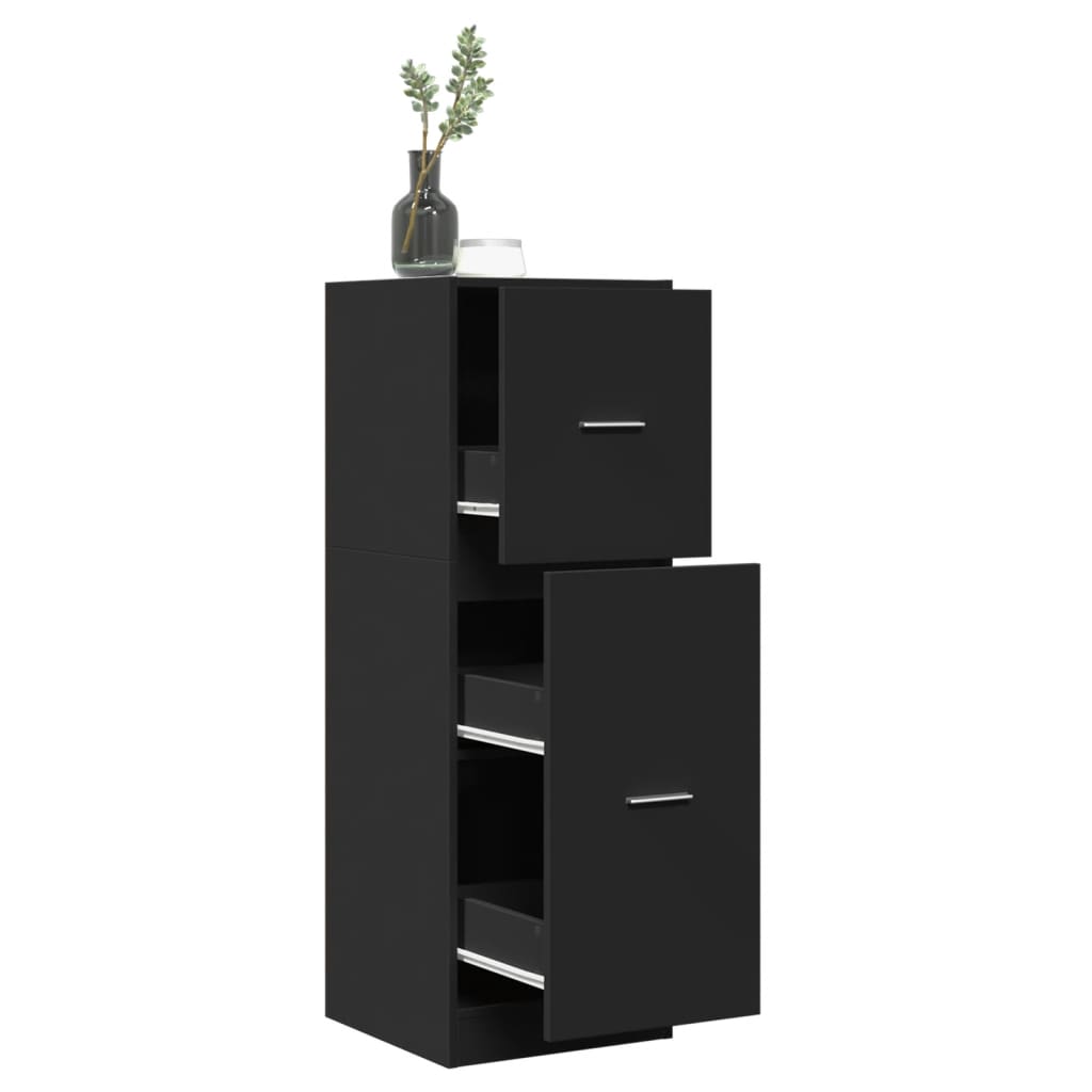 Apothecary Cabinet Black 40x41x118 cm Wood Material