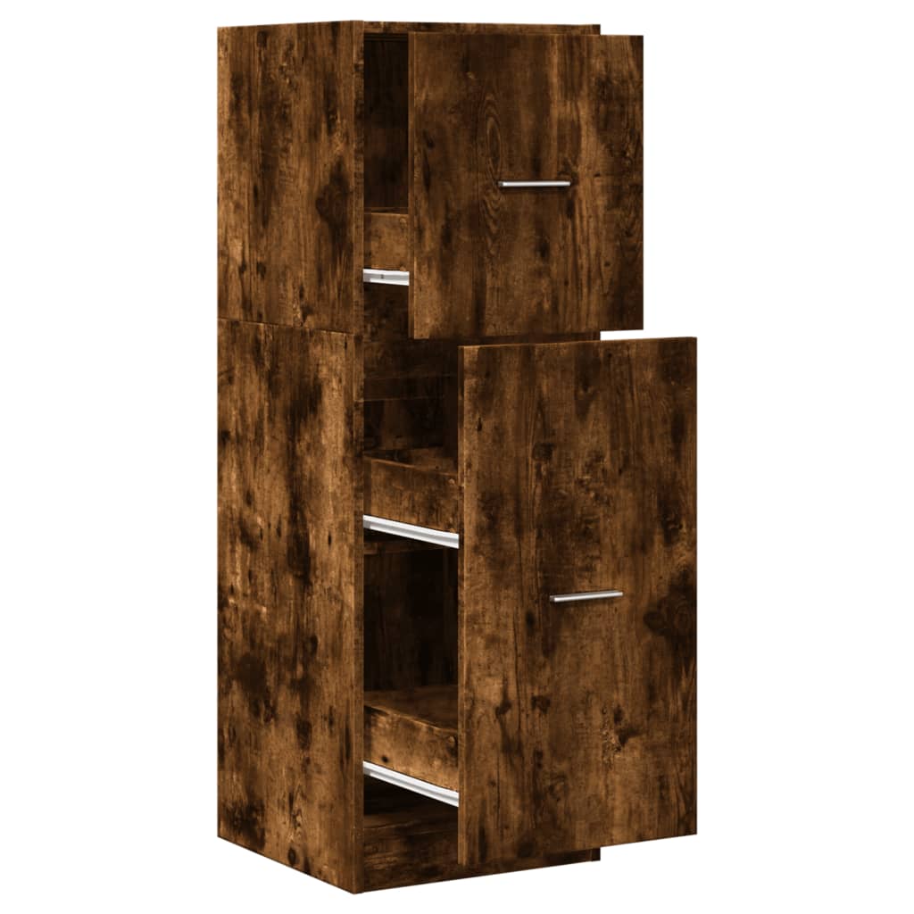 Apothecary Cabinet Smoked Oak 40x41x118 cm Wood Material