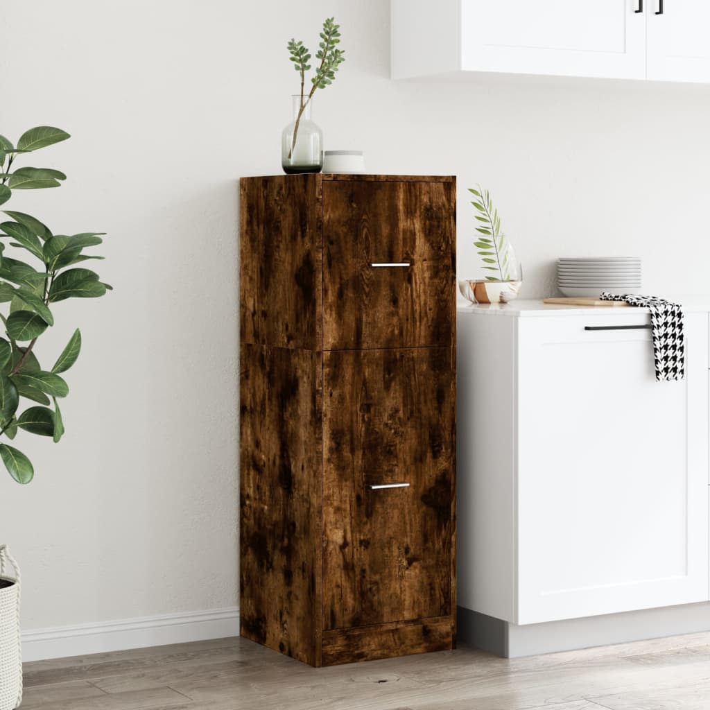 Apothecary Cabinet Smoked Oak 40x41x118 cm Wood Material