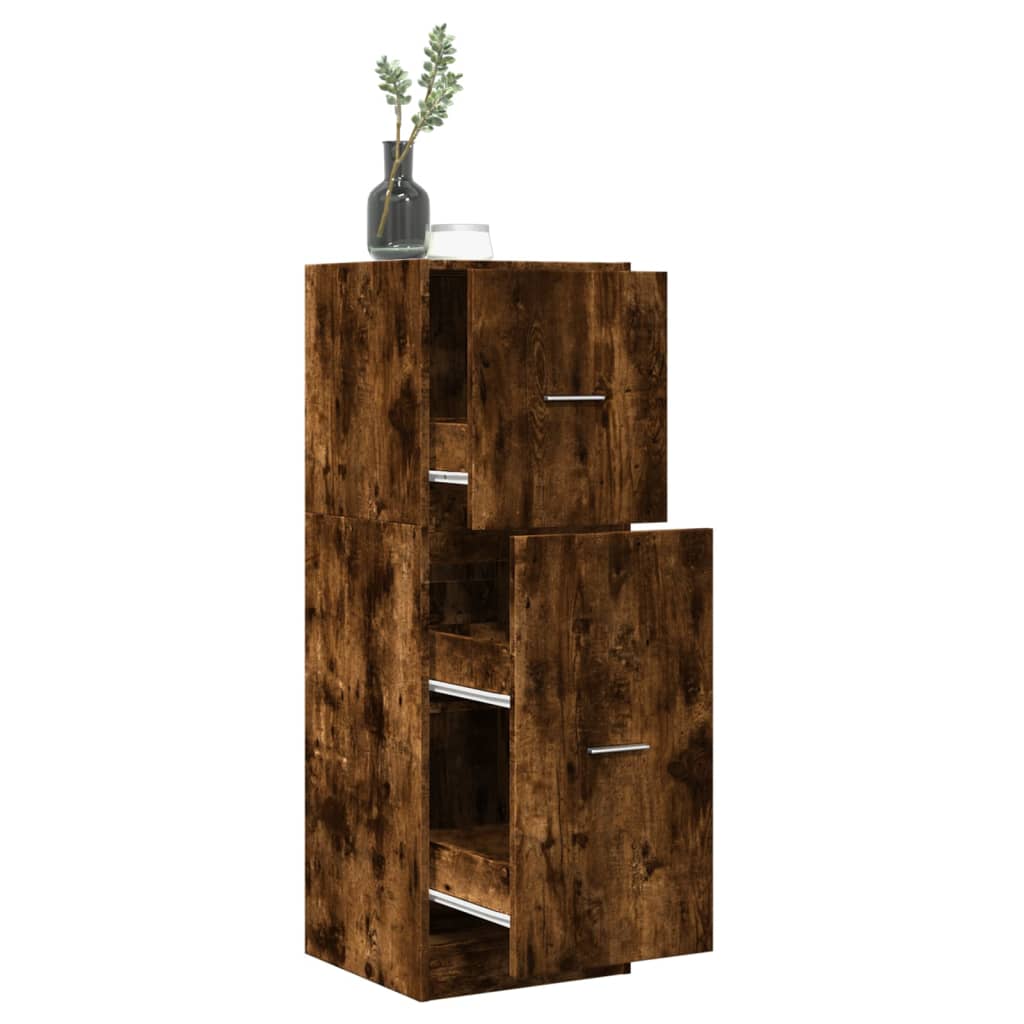 Apothecary Cabinet Smoked Oak 40x41x118 cm Wood Material