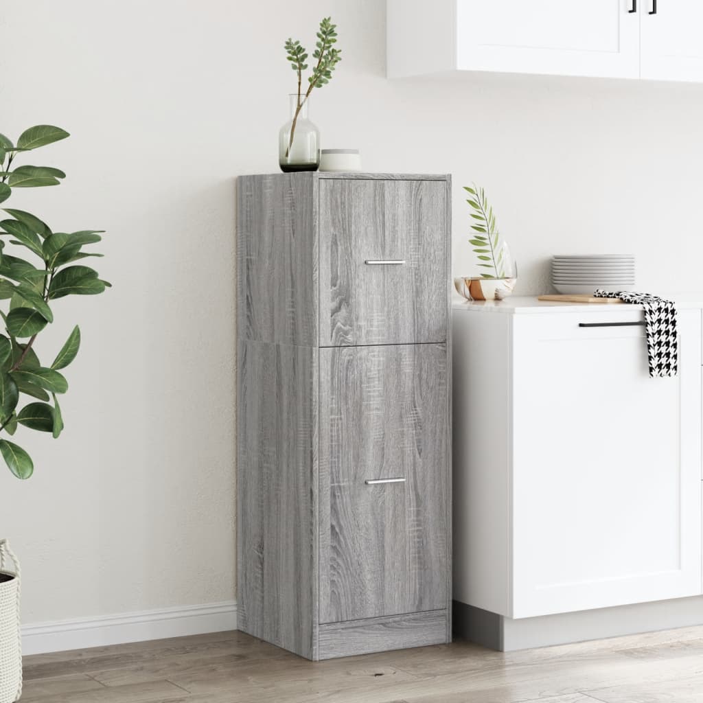 Apothecary Cabinet Gray Sonoma 40x41x118 cm Wood Material