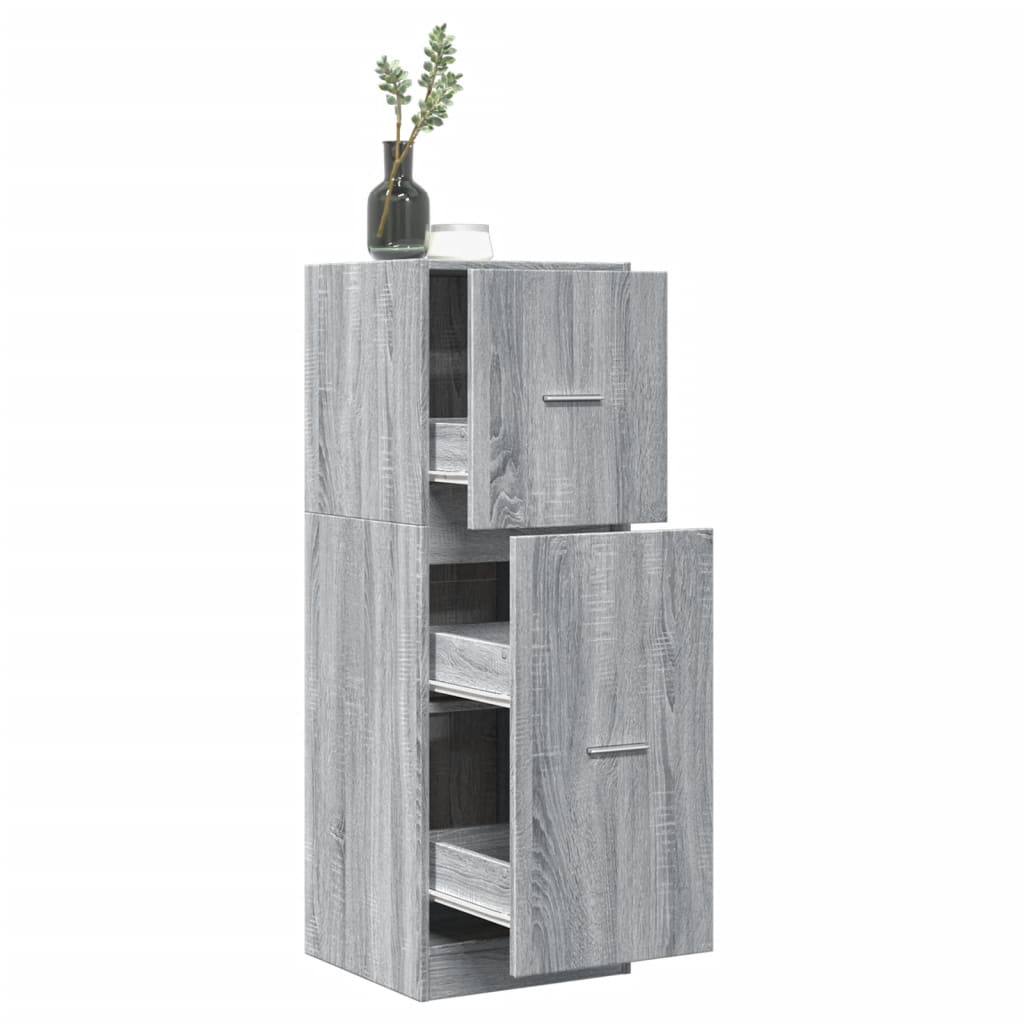 Apothecary Cabinet Gray Sonoma 40x41x118 cm Wood Material