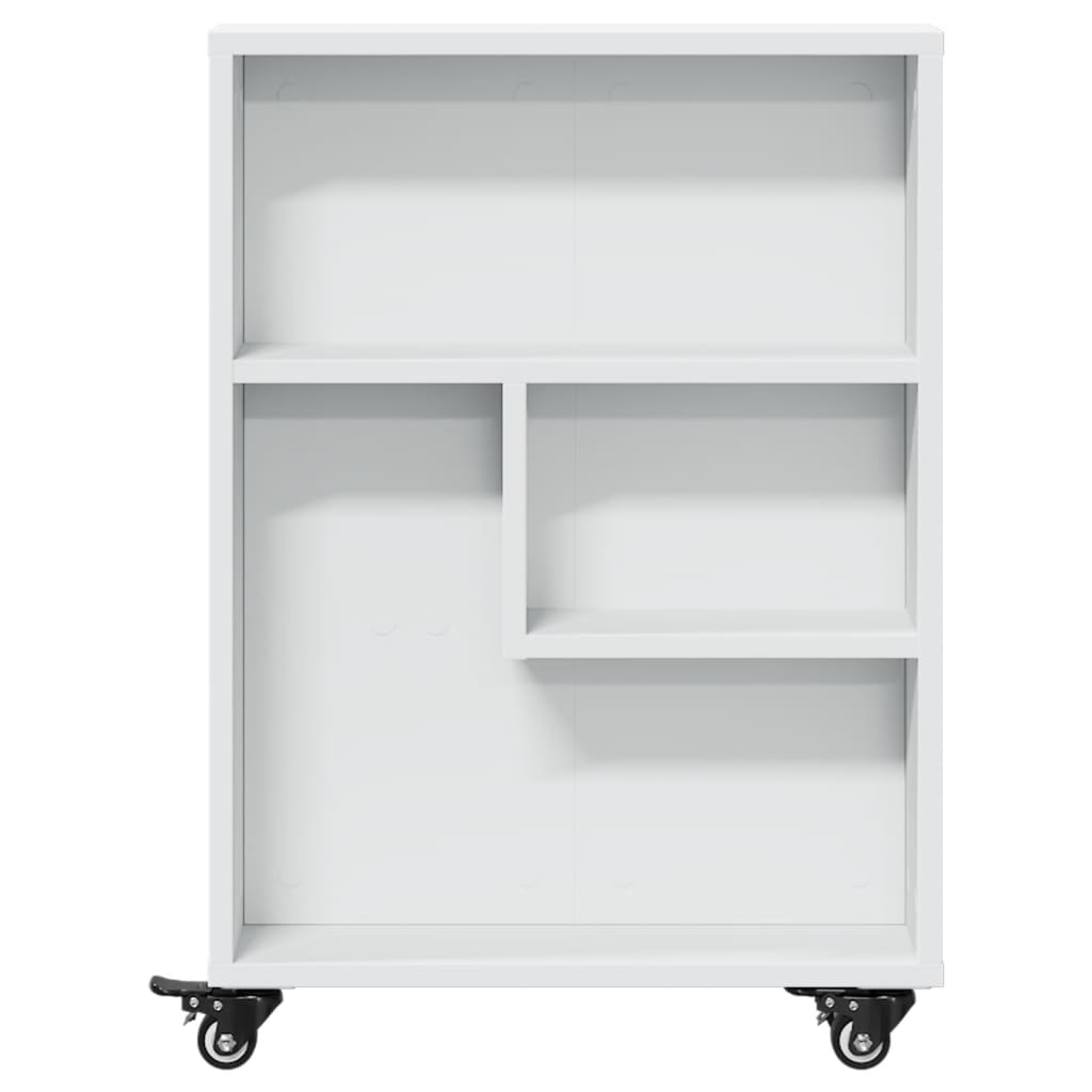 Storage Trolley Narrow White 48x13x68 cm Wood Material