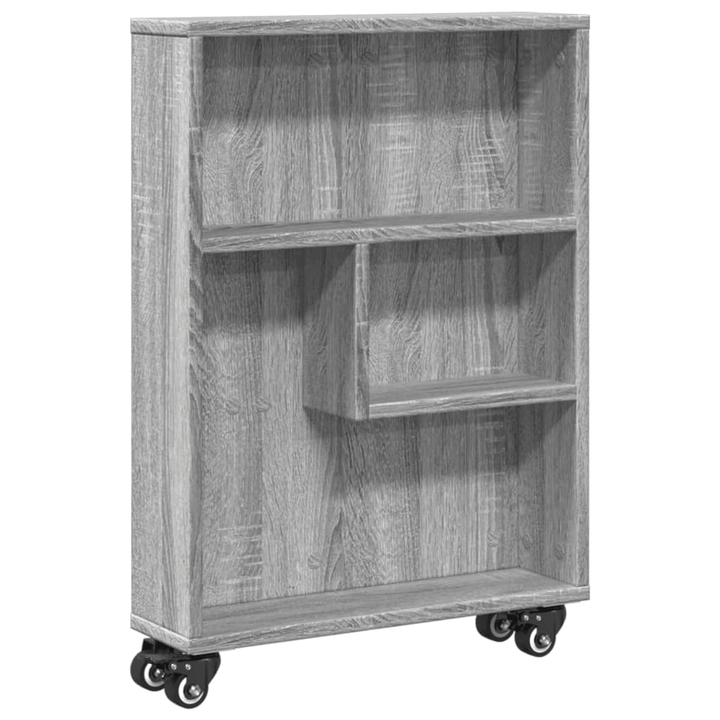 Storage Trolley Narrow Grey Sonoma 48x13x68 cm Wood Material