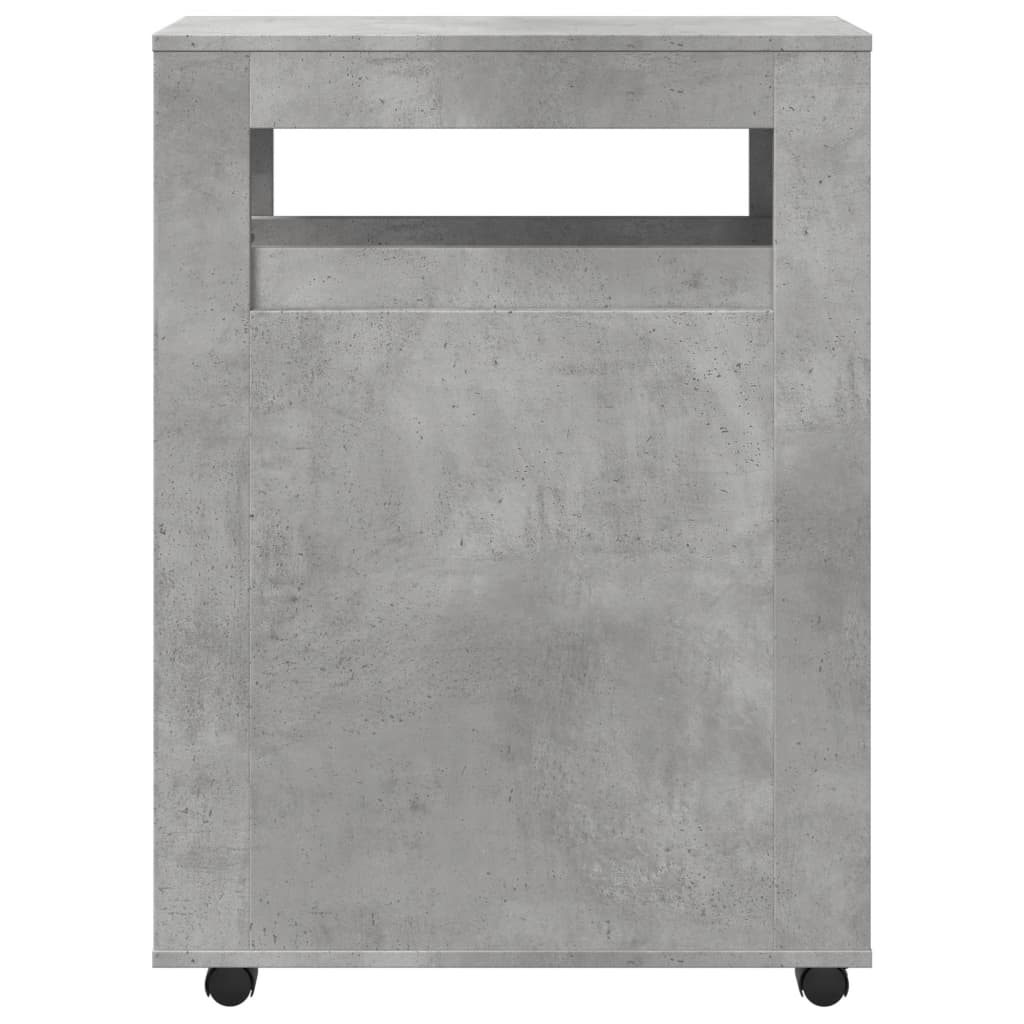 Bathroom Cabinet Narrow with Wheels Concrete Grey Wood Material