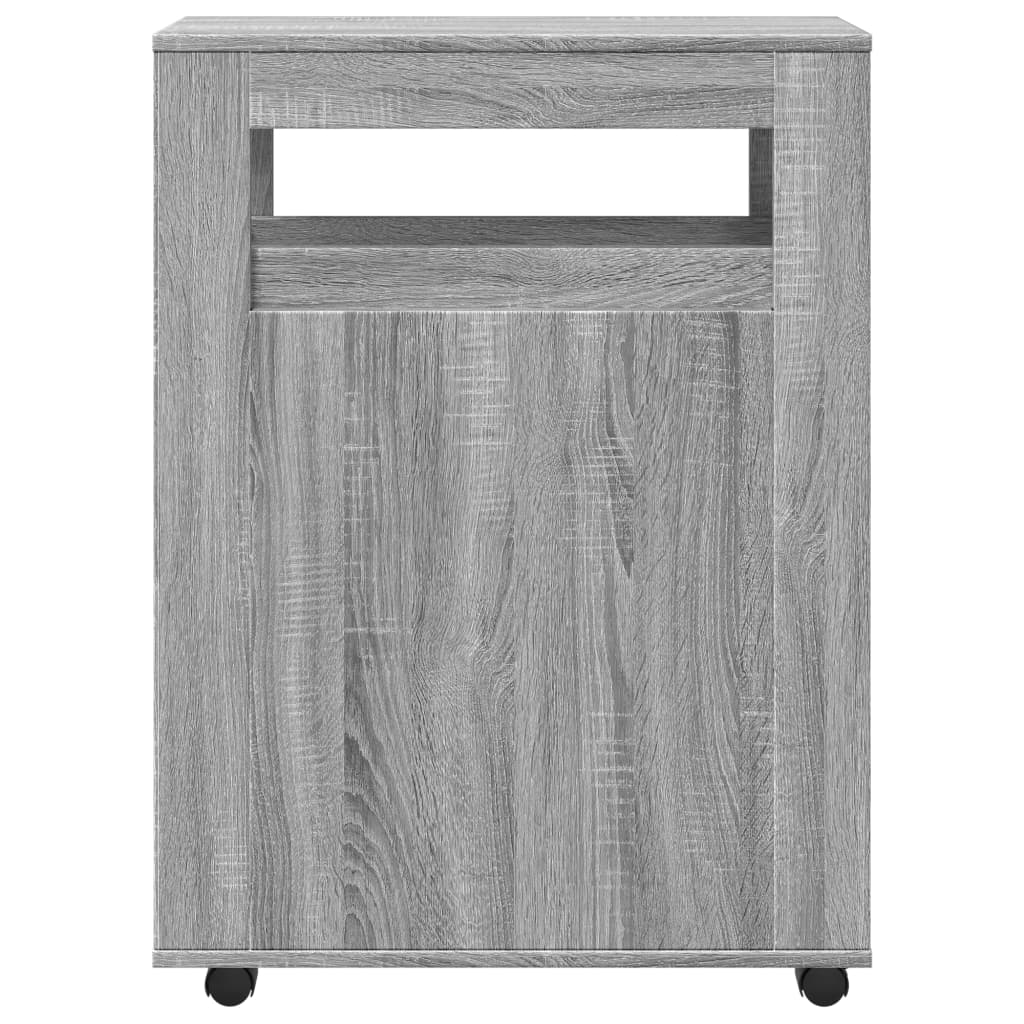 Bathroom Cabinet Narrow with Wheels Gray Sonoma Wood Material