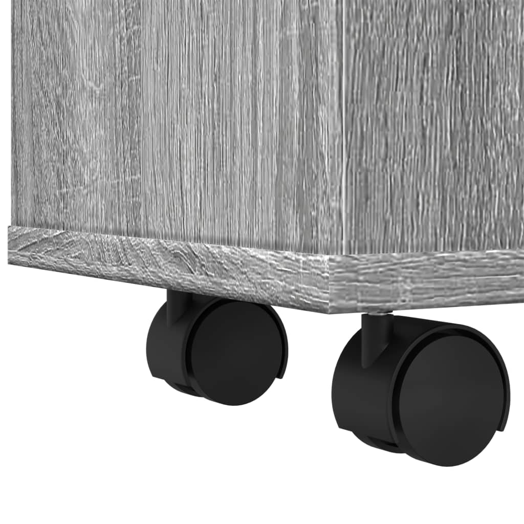 Bathroom Cabinet Narrow with Wheels Gray Sonoma Wood Material