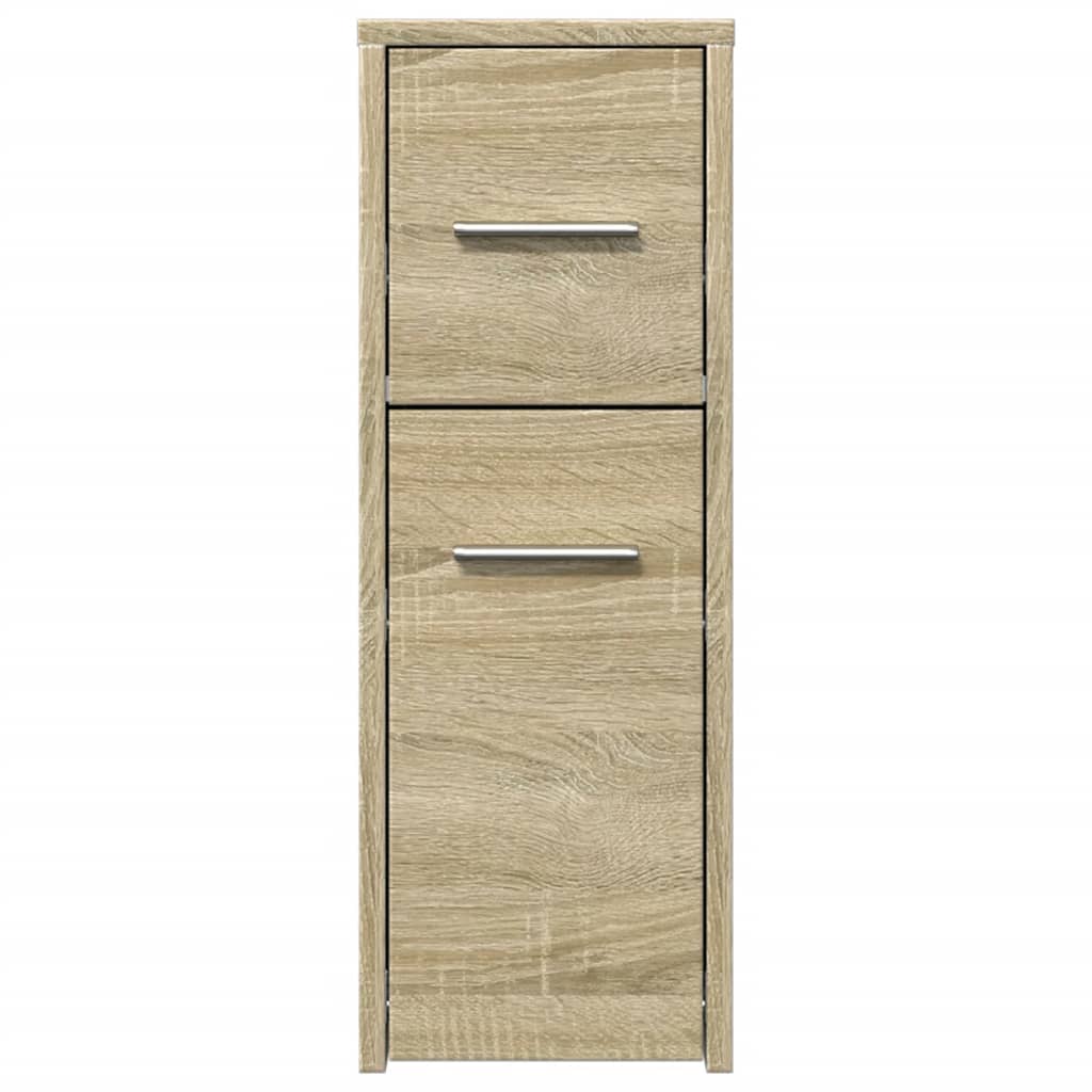 Bathroom Cabinet Narrow with Wheels Sonoma Oak Wood Material