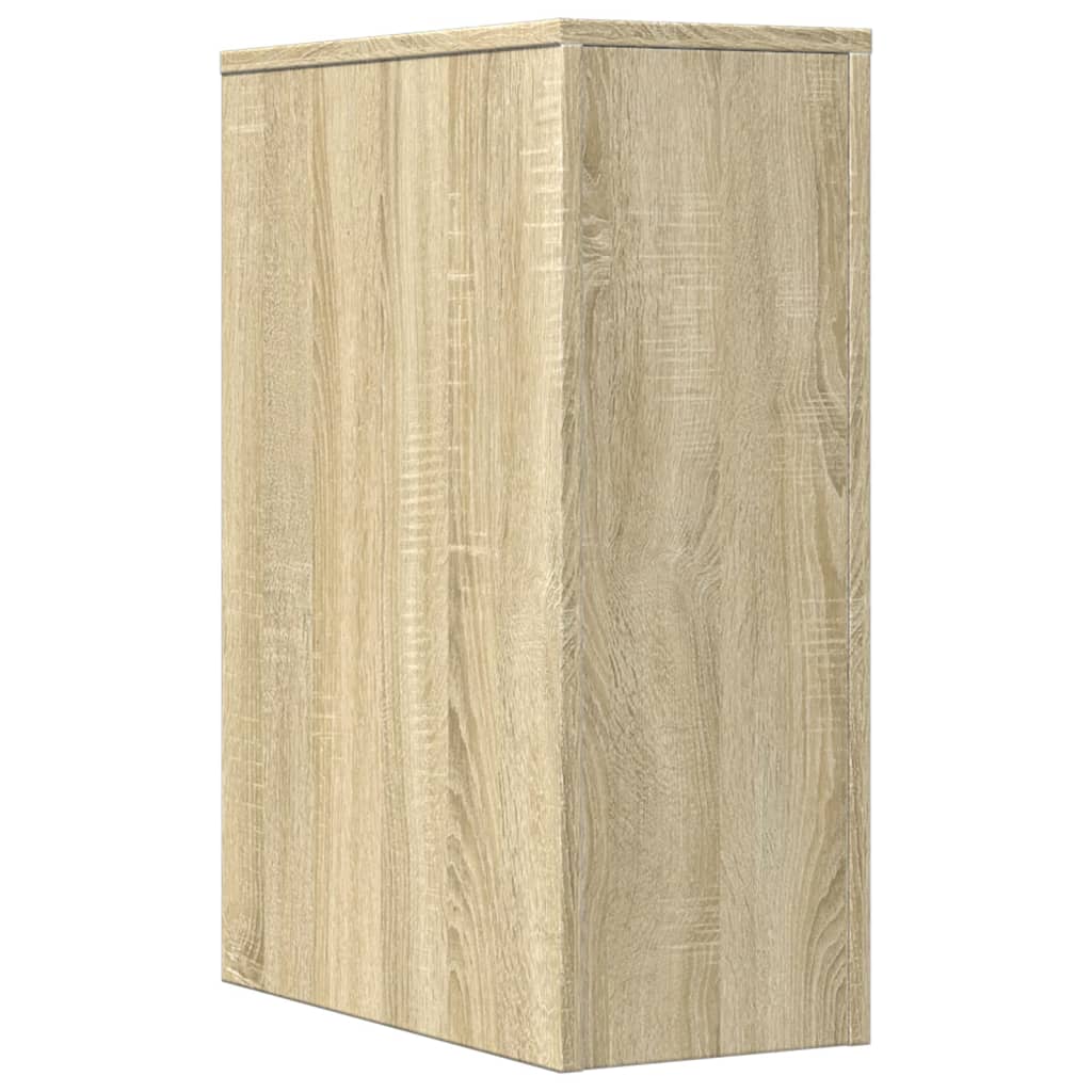 Bathroom Cabinet Narrow with Wheels Sonoma Oak Wood Material