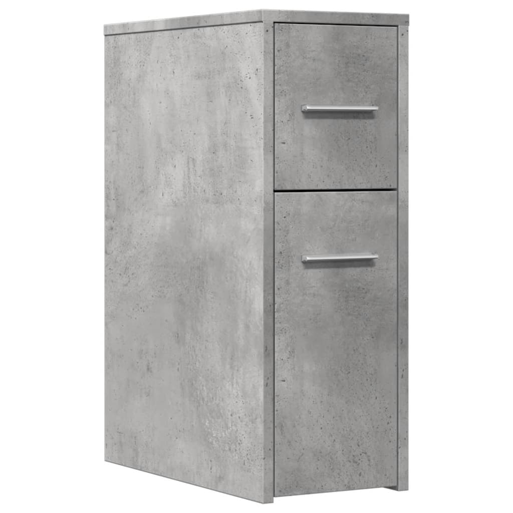 Bathroom Cabinet Narrow with Wheels Concrete Grey Wood Material