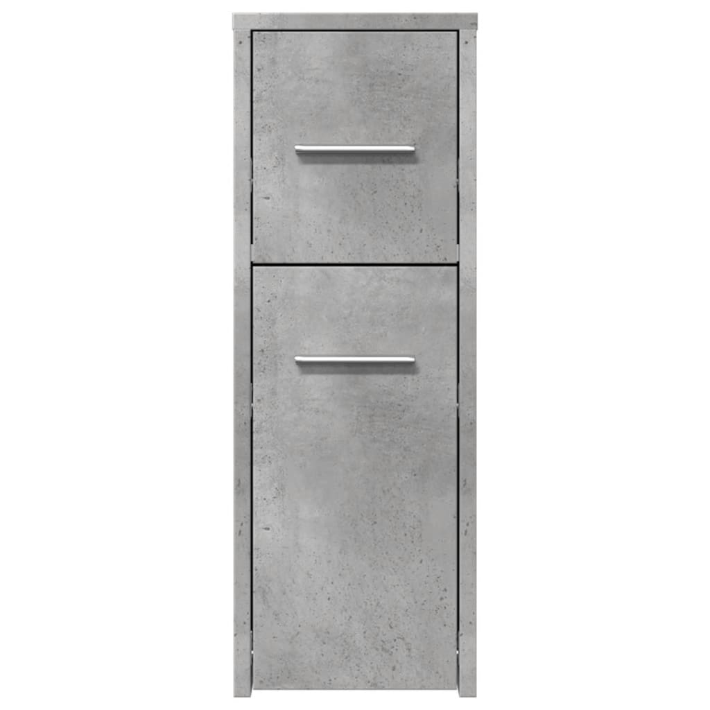 Bathroom Cabinet Narrow with Wheels Concrete Grey Wood Material