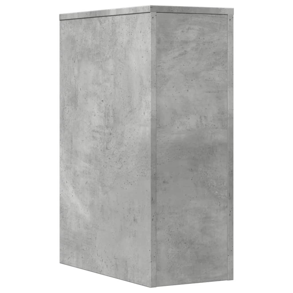 Bathroom Cabinet Narrow with Wheels Concrete Grey Wood Material