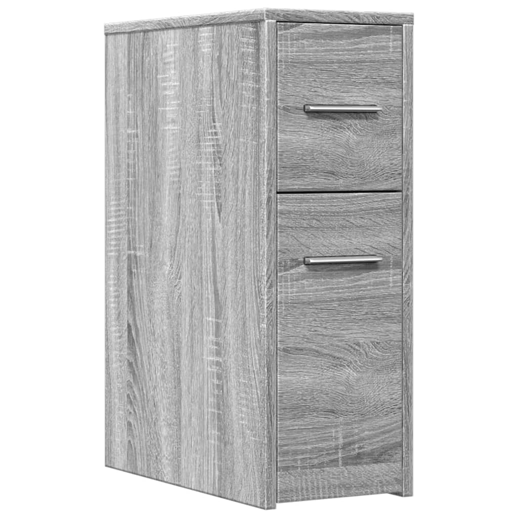 Bathroom Cabinet Narrow with Wheels Gray Sonoma Wood Material