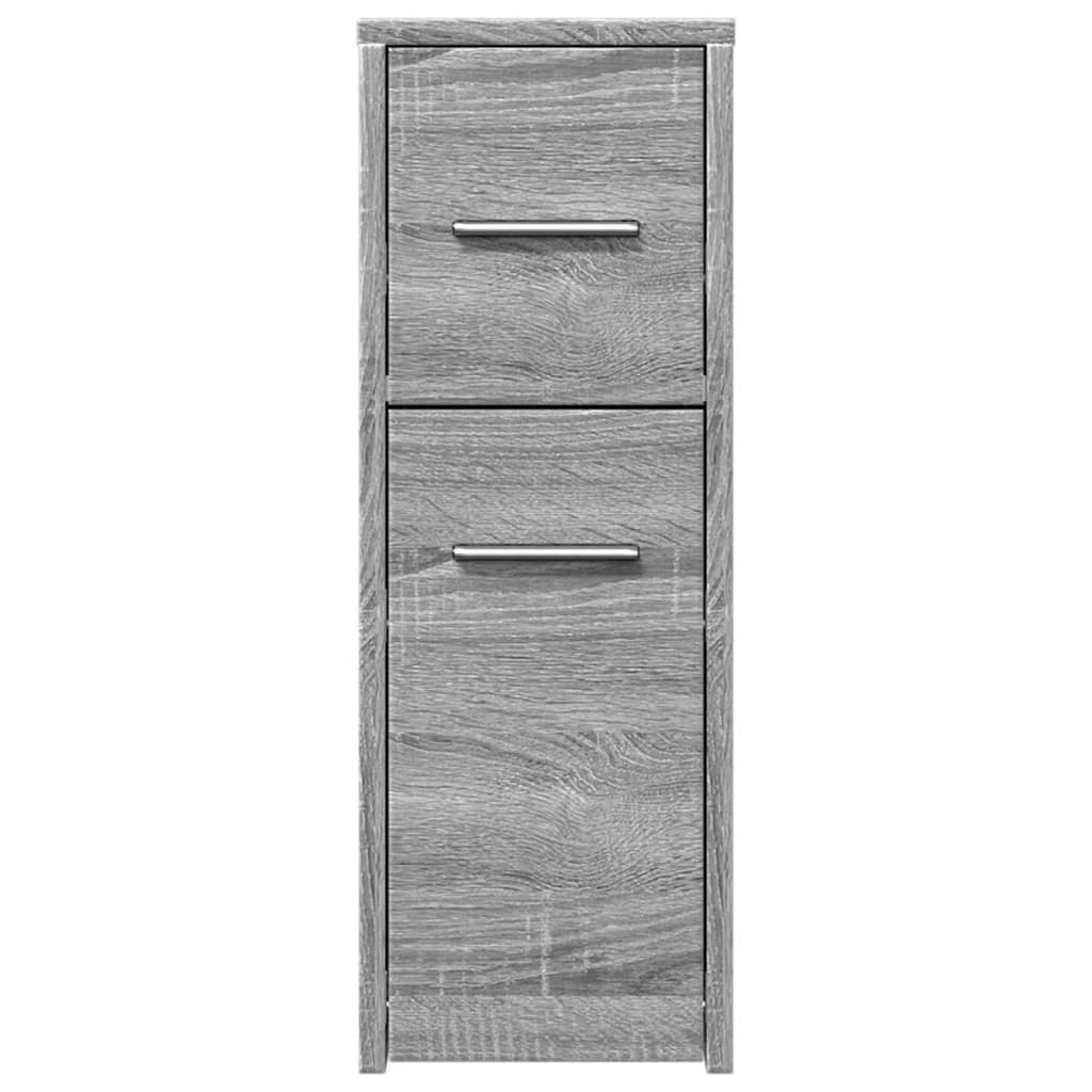 Bathroom Cabinet Narrow with Wheels Gray Sonoma Wood Material