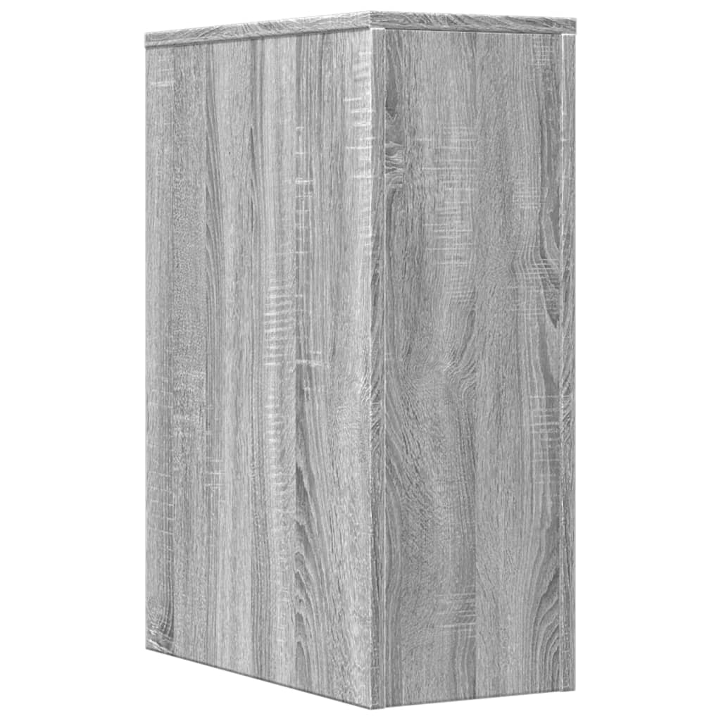 Bathroom Cabinet Narrow with Wheels Gray Sonoma Wood Material