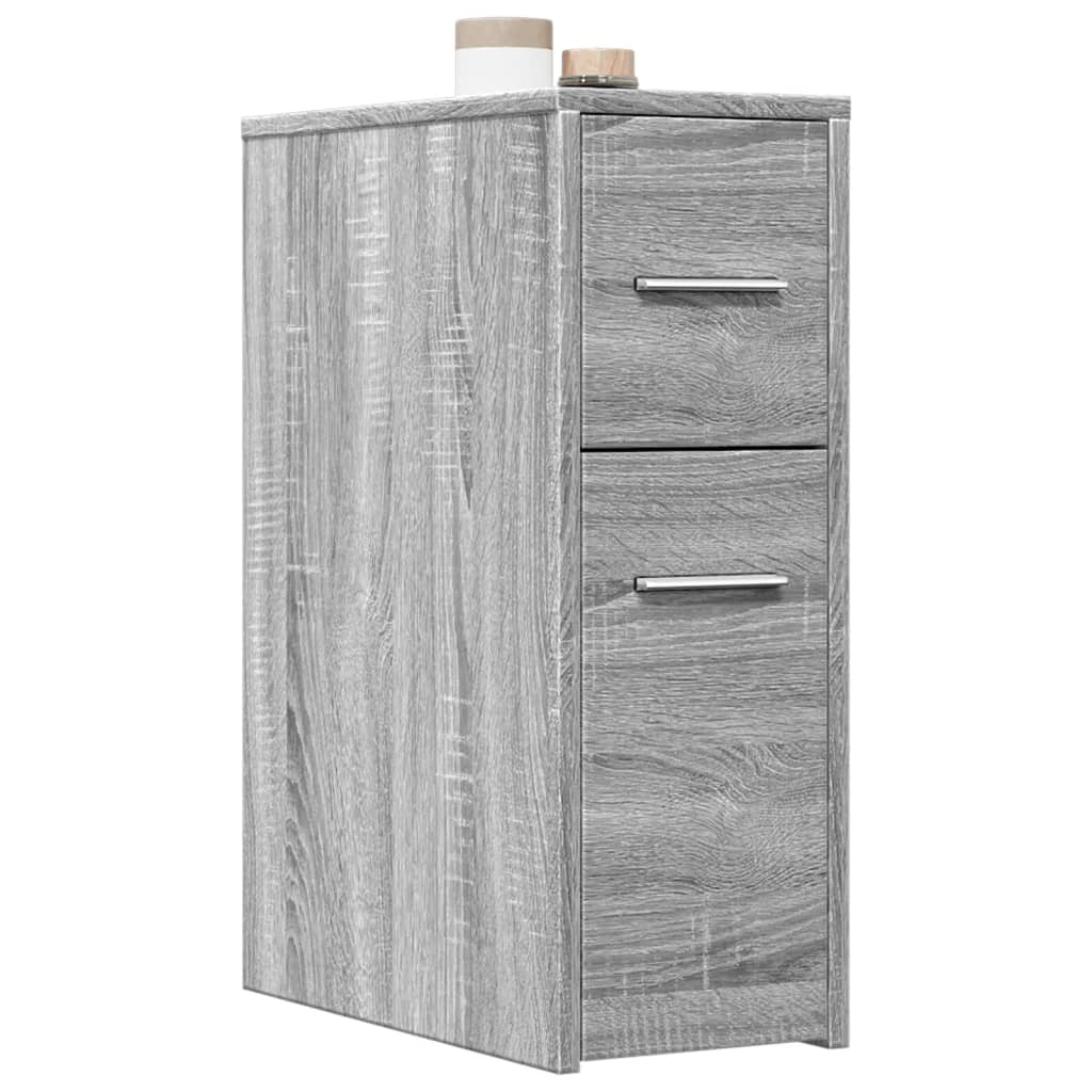 Bathroom Cabinet Narrow with Wheels Gray Sonoma Wood Material