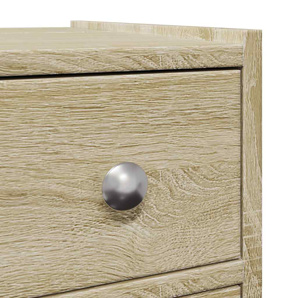 Bathroom Cabinet Narrow with Wheels Sonoma Oak Wood Material