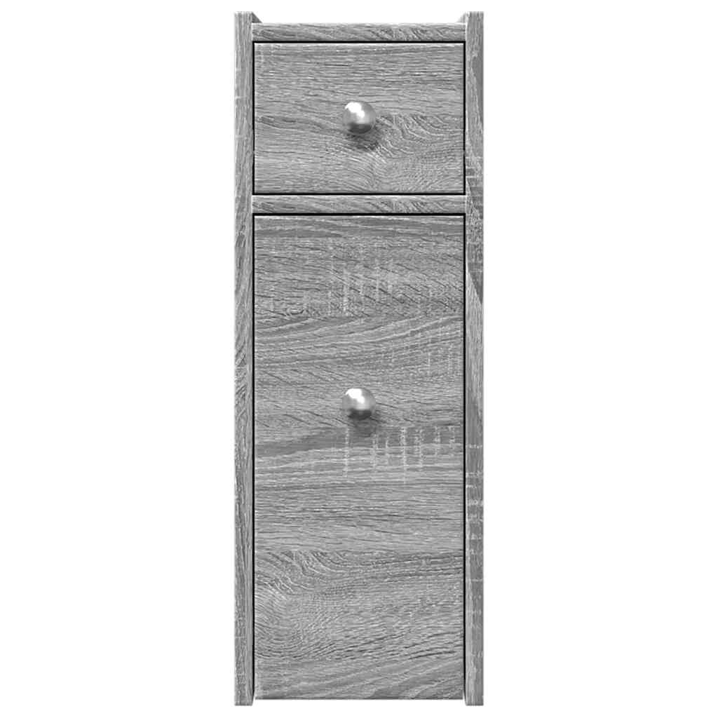 Bathroom Cabinet Narrow with Wheels Gray Sonoma Wood Material