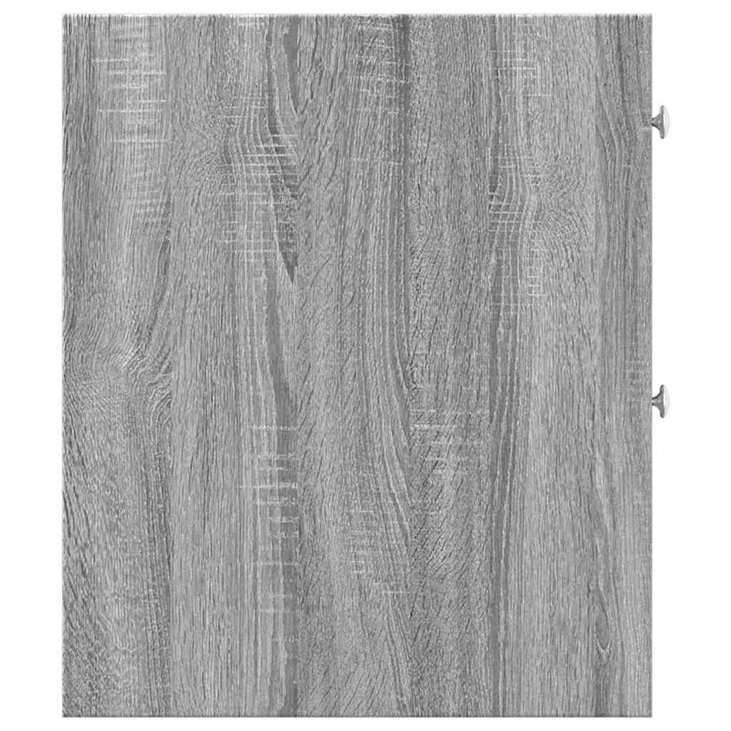 Bathroom Cabinet Narrow with Wheels Gray Sonoma Wood Material