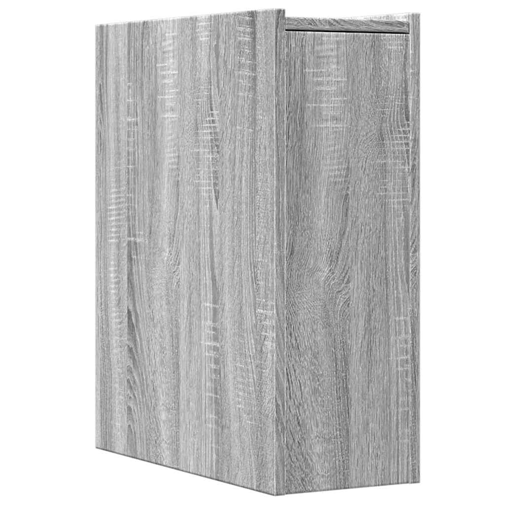 Bathroom Cabinet Narrow with Wheels Gray Sonoma Wood Material