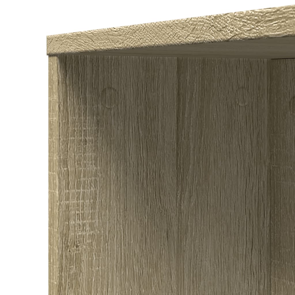 Badschrank Schmal mit Rollen Sonoma-Eiche Holzwerkstoff