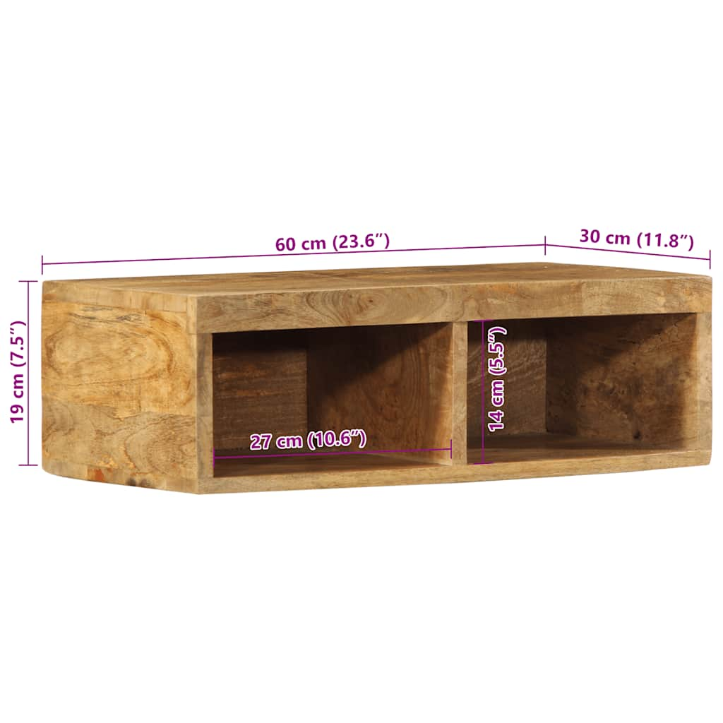 TV wall cabinet 60x30x19 cm Rough mango wood