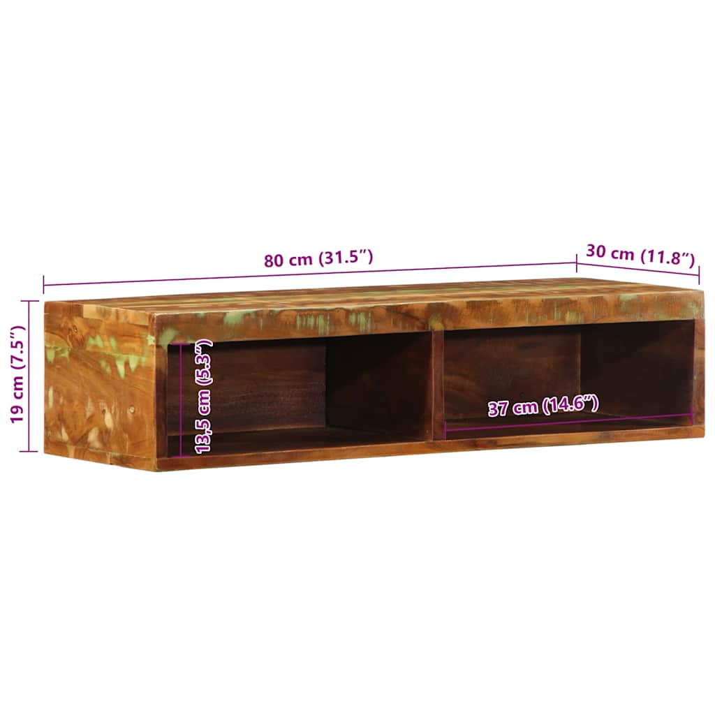 TV-Wandschrank 80x30x19 cm Massivholz Akazie