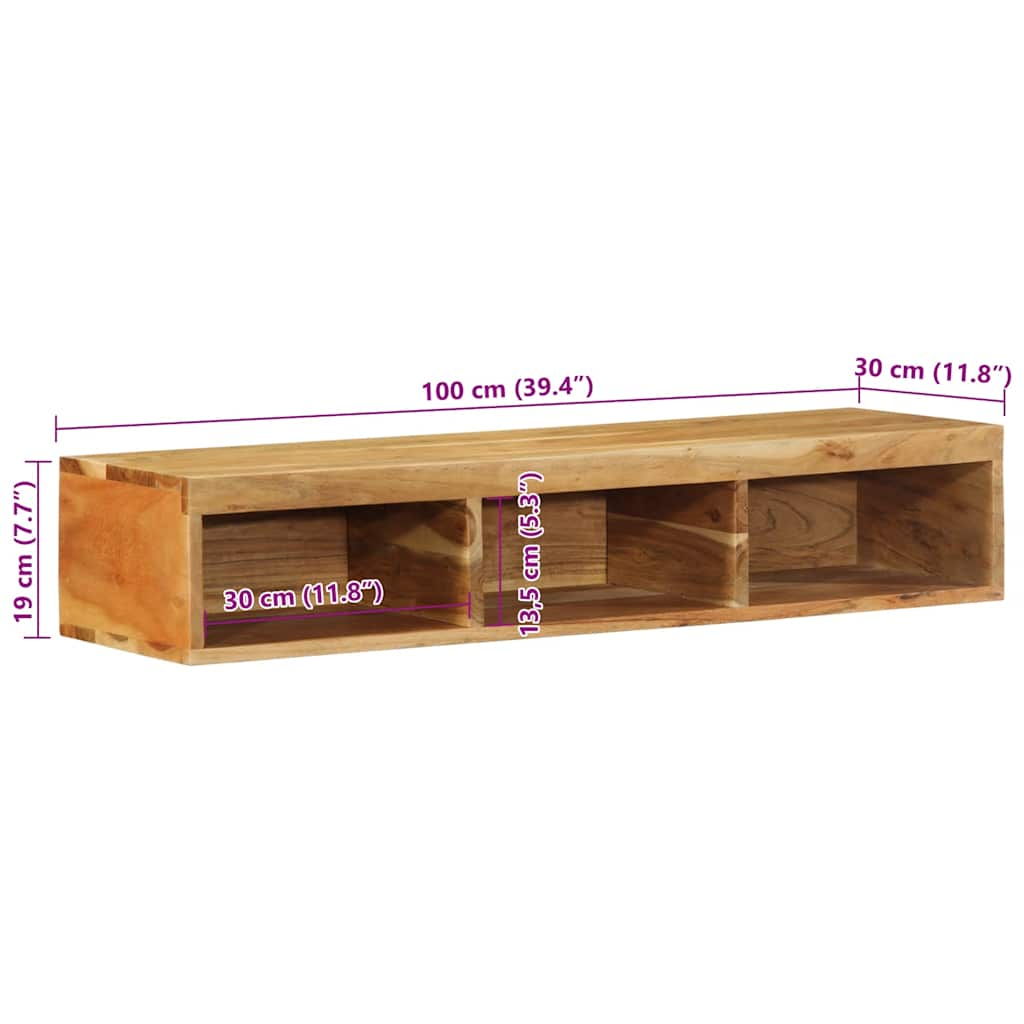 TV wall cabinet 100x30x19 cm solid acacia wood