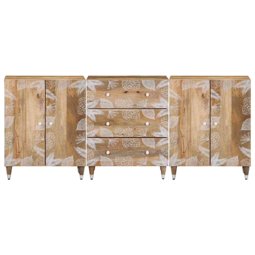 Sideboards 3 Stk. 60x33,5x75 cm Massivholz Mango