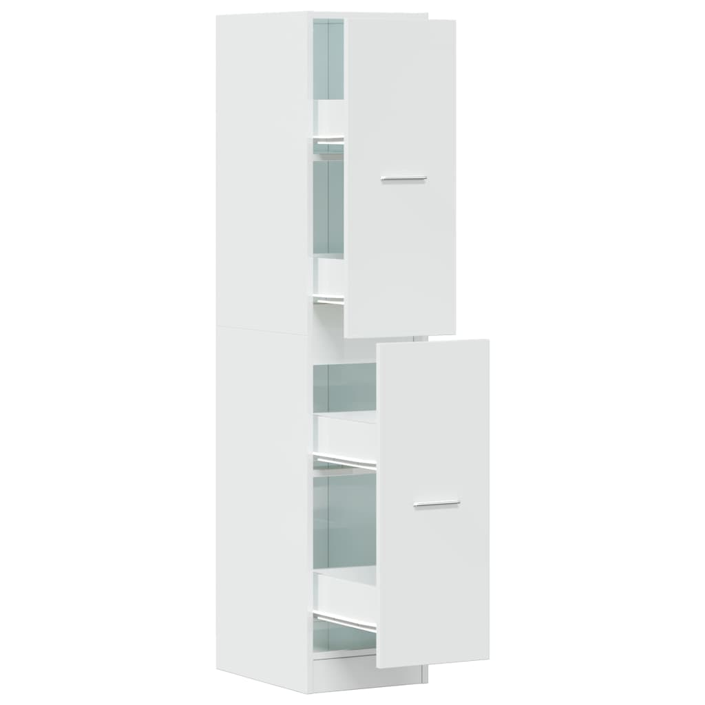 Apothecary Cabinet High Gloss White 30x41x144.5 cm Wood Material