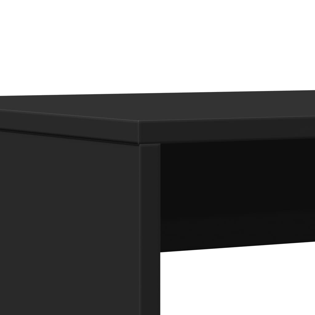 3-piece dining table and bench set black wood material