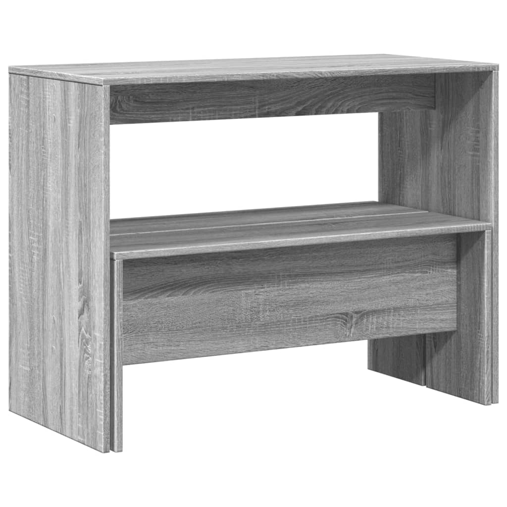 3-piece dining table and bench set gray Sonoma wood material