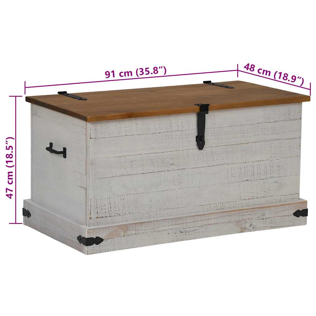 Chest HALDEN White 91x48x47 cm Solid Pine