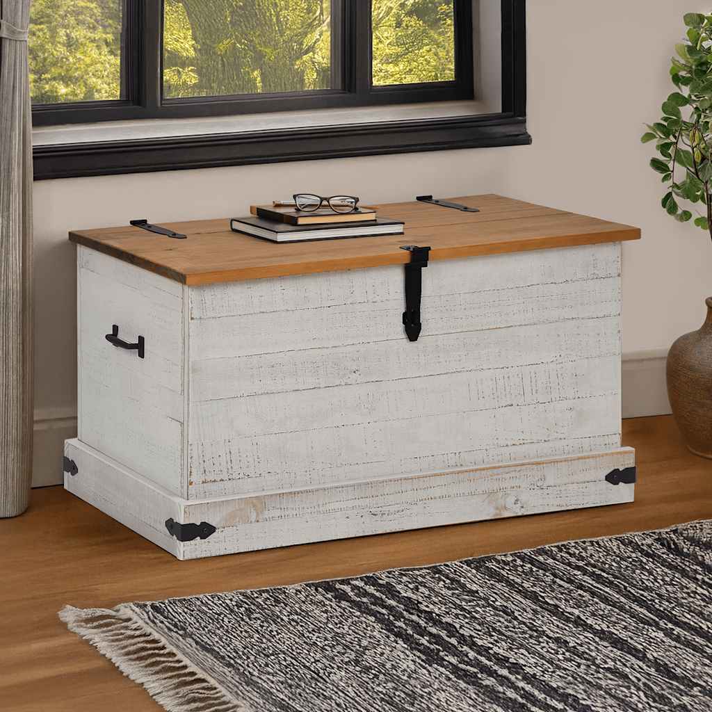 Chest HALDEN White 91x48x47 cm Solid Pine