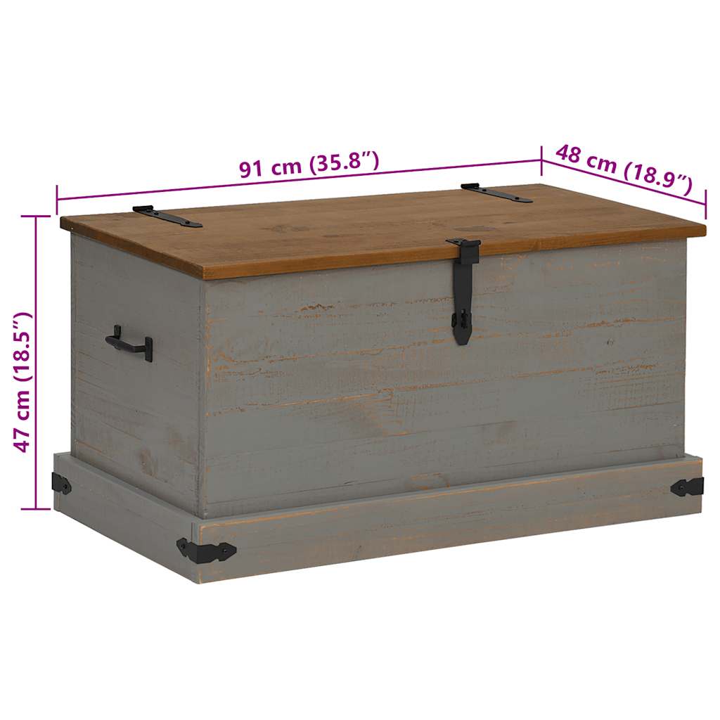 Chest HALDEN Grey 91x48x47 cm Solid Pine