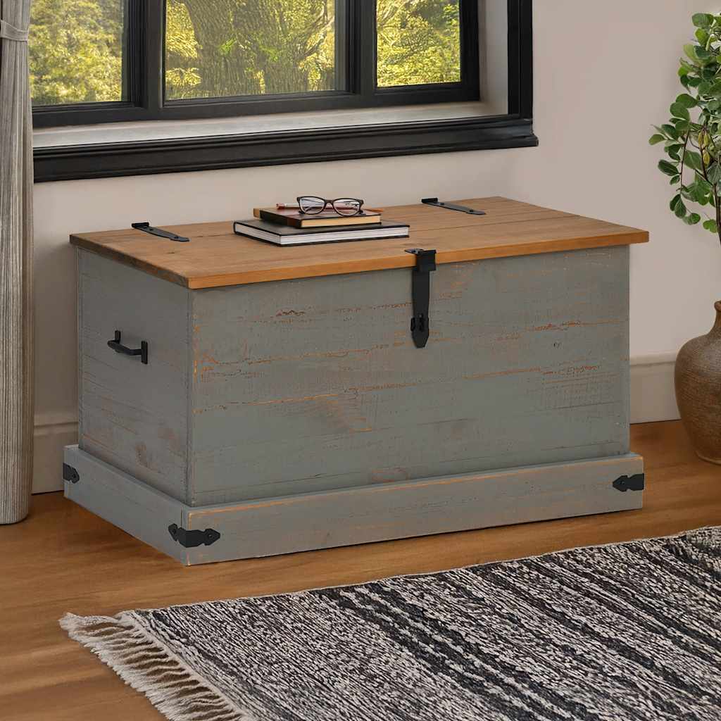 Chest HALDEN Grey 91x48x47 cm Solid Pine