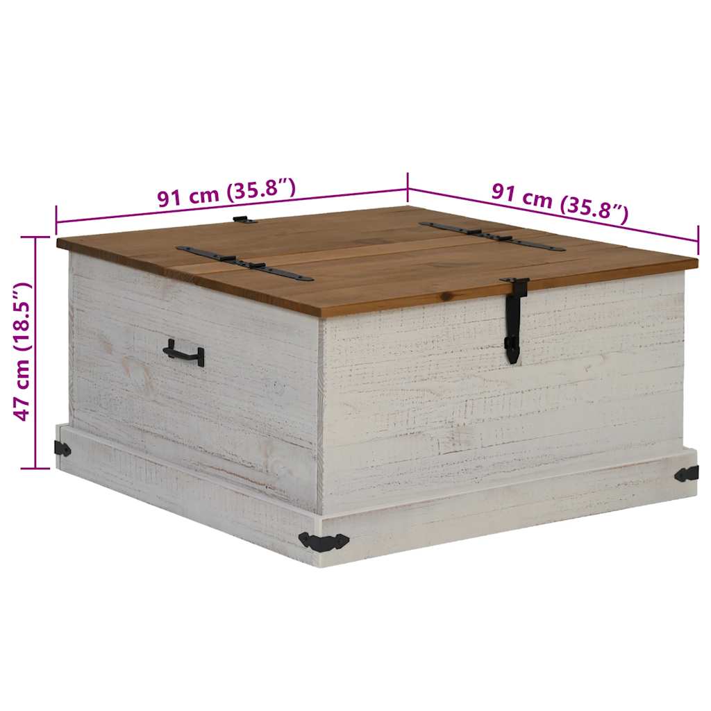 Chest HALDEN White 91x91x47 cm Solid Pine