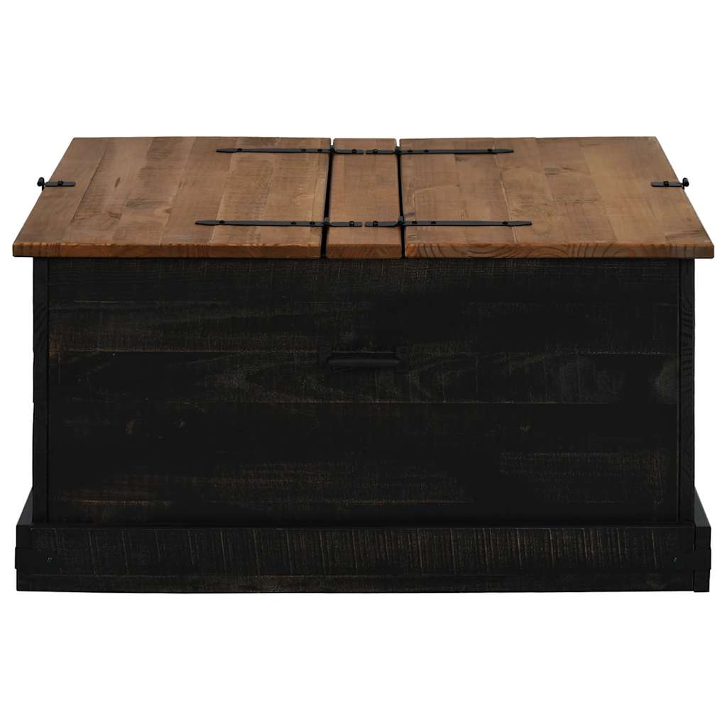 Chest HALDEN Black 91x91x47 cm Solid Pine