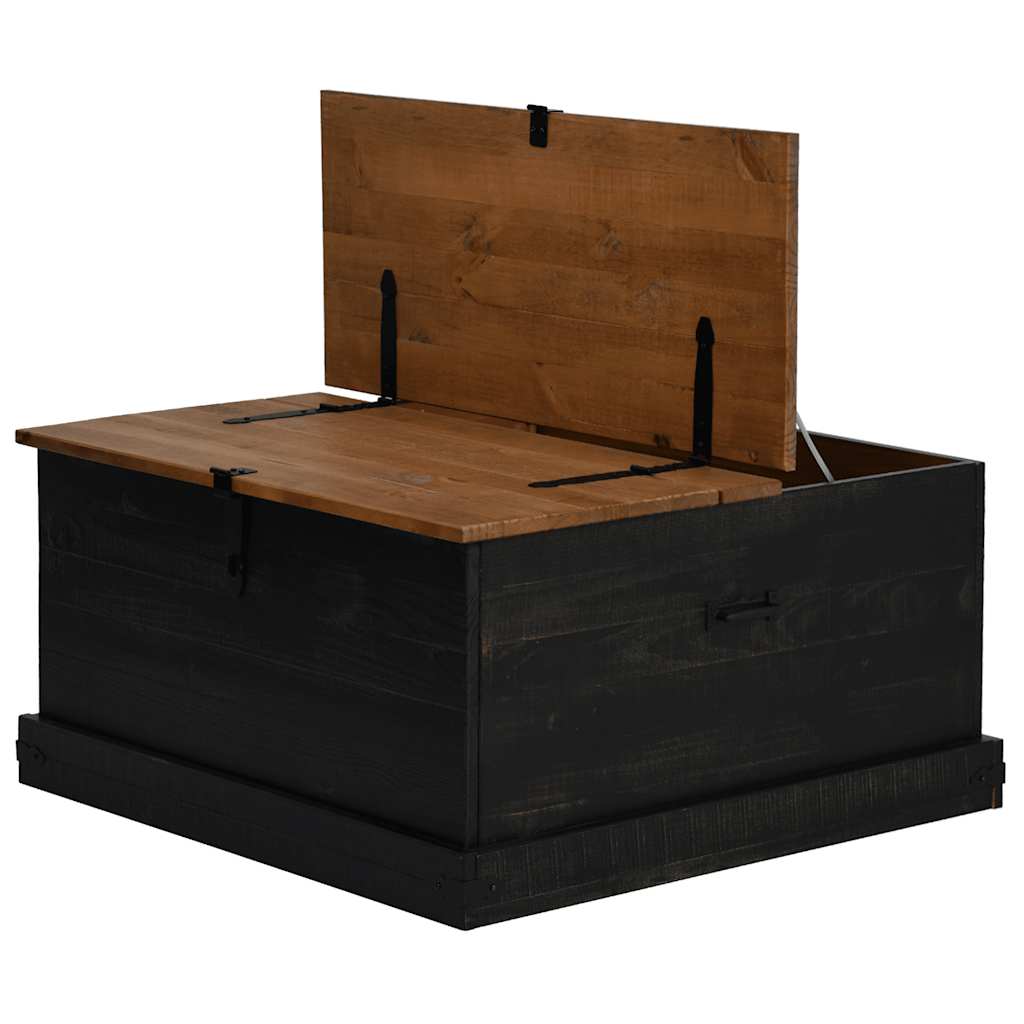 Chest HALDEN Black 91x91x47 cm Solid Pine