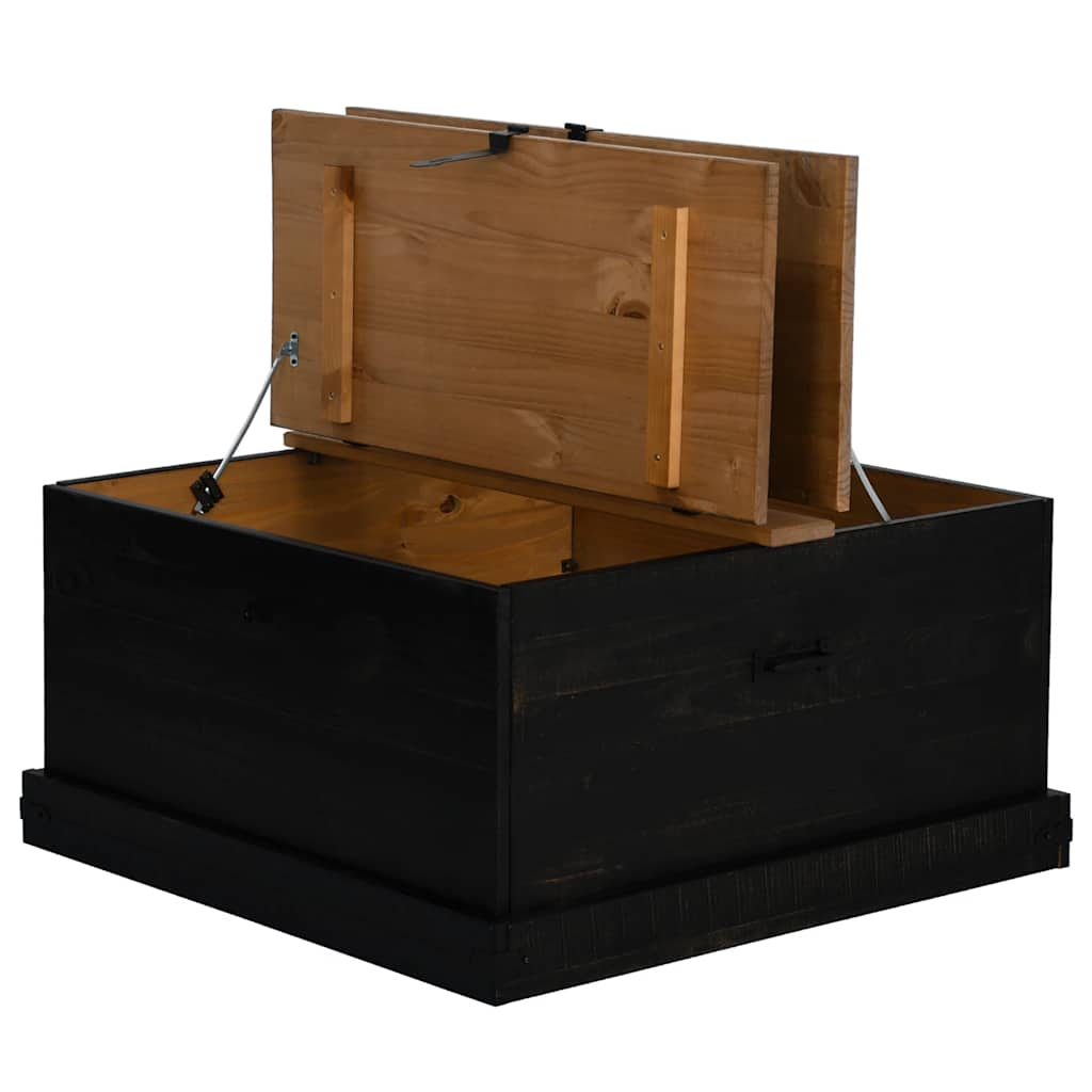 Chest HALDEN Black 91x91x47 cm Solid Pine