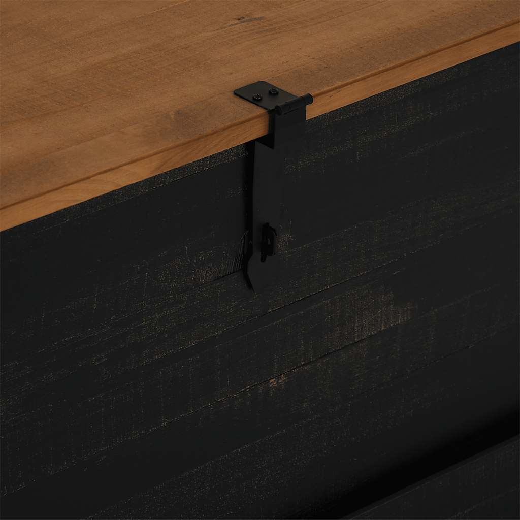 Chest HALDEN Black 91x91x47 cm Solid Pine