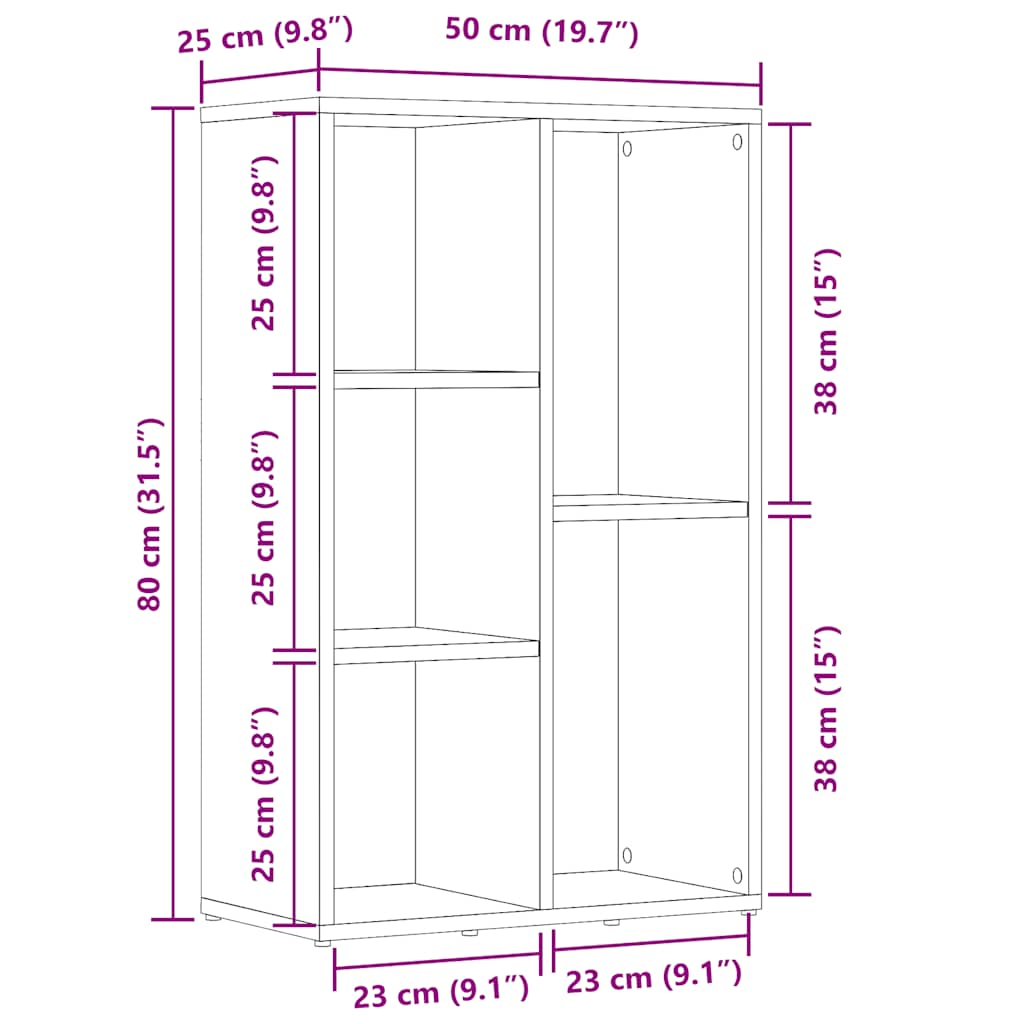 Bücherregal Altholz-Optik 50x25x80 cm Holzwerkstoff