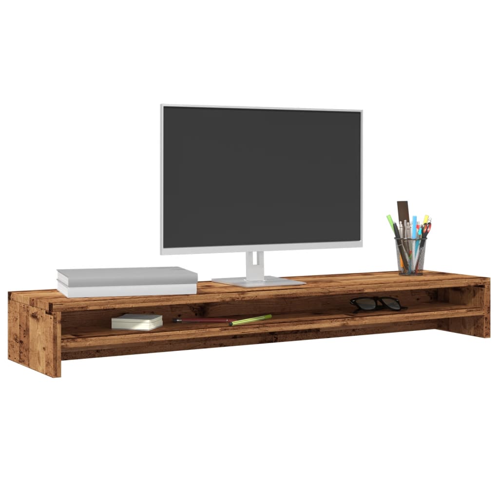 Monitor stand old wood look 100x24x13 cm wood material