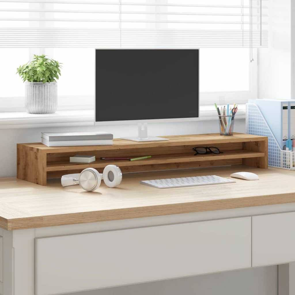 Monitor stand Artisan oak 100x24x13 cm wood material